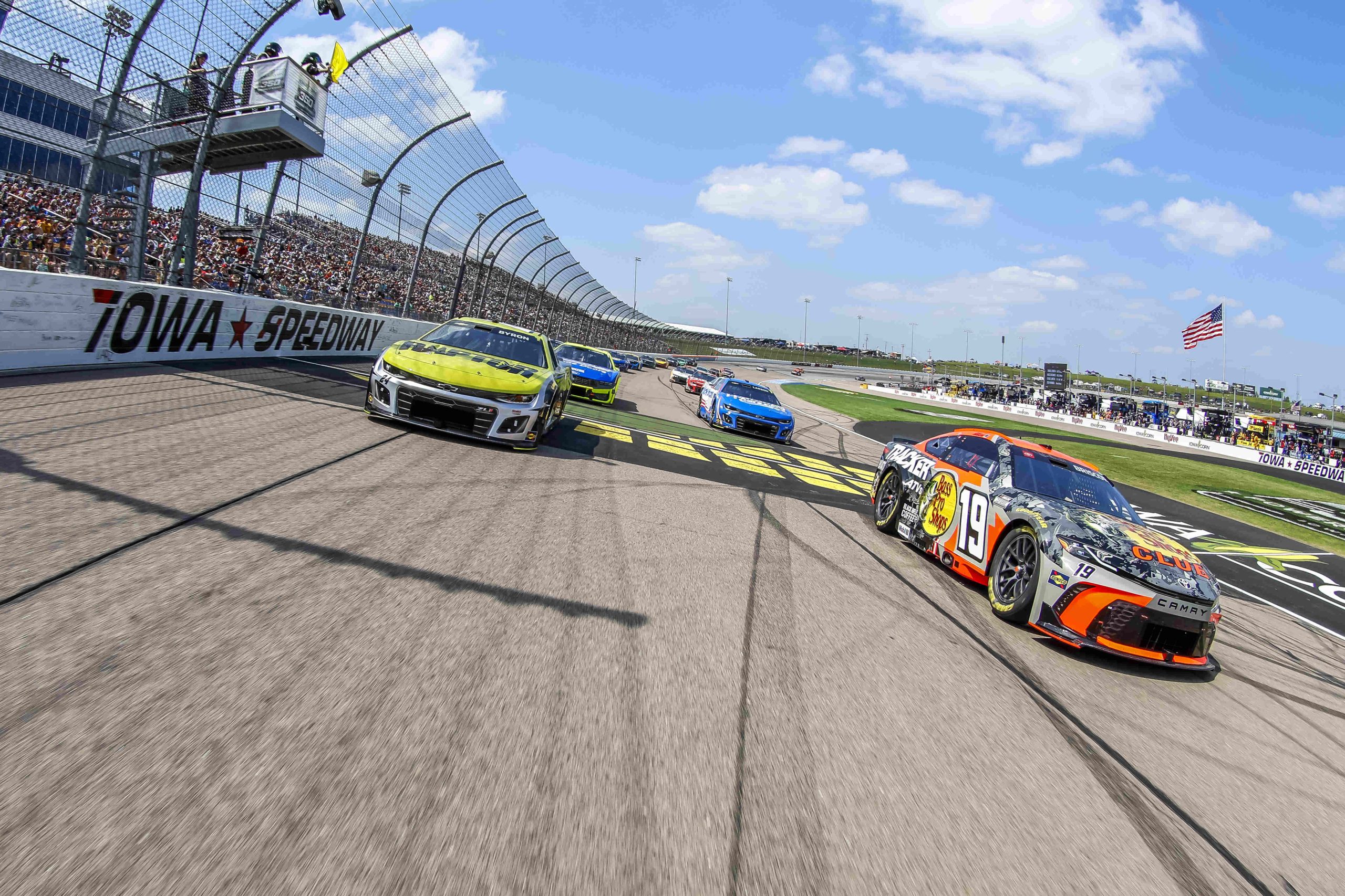 NASCAR Cup Series field at the start of the race at Iowa Speedway